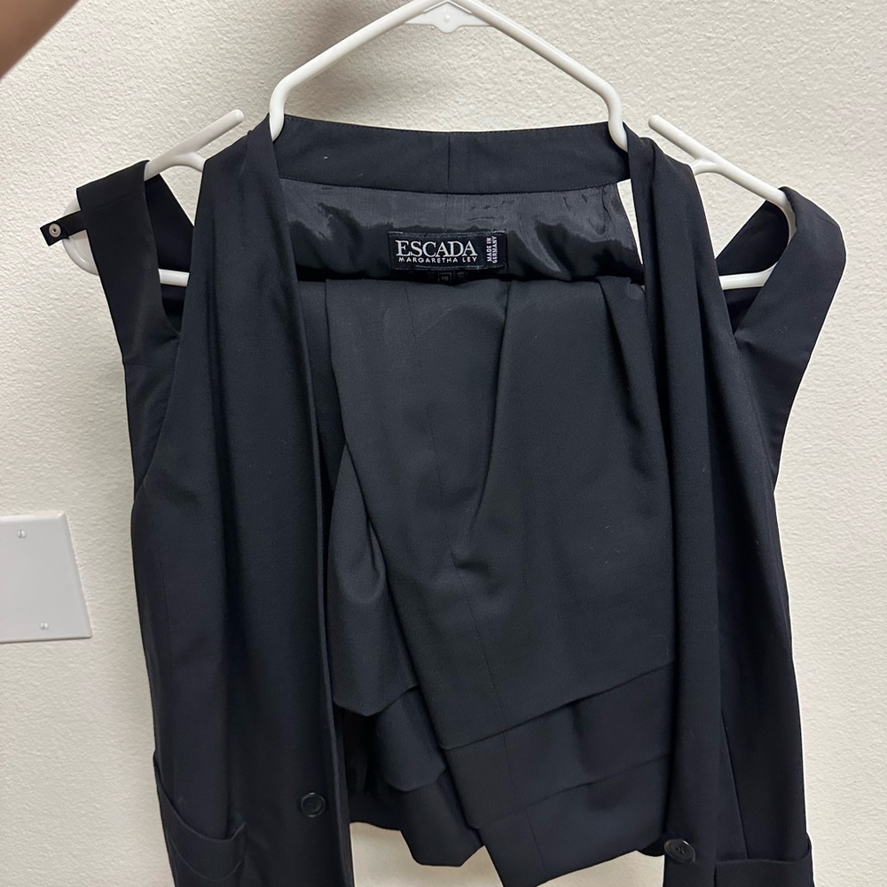 Vintage Escada Elegant Black Vest Set